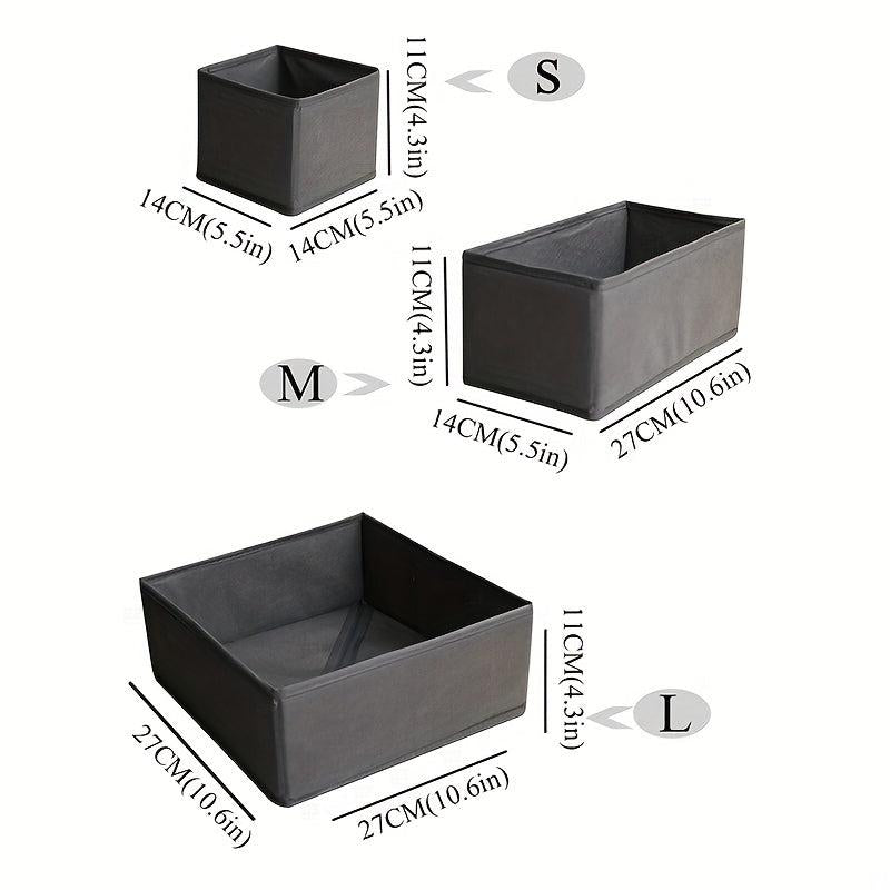 3 Pcs Solid Clothes Storage Box Foldable Organizer