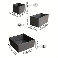 3 Pcs Solid Clothes Storage Box Foldable Organizer