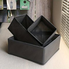 3 Pcs Solid Clothes Storage Box Foldable Organizer