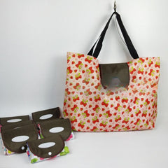 Cartoon Print Foldable Tote Bag Large Capacity for Travel Picnic Beach