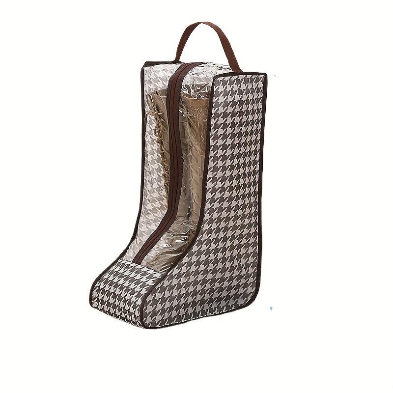 Houndstooth Shoe Bag Zipper Dustproof Travel Pouch