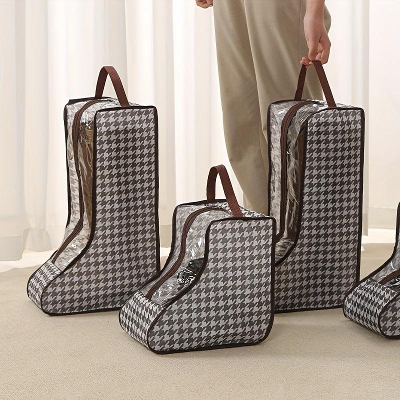 Houndstooth Shoe Bag Zipper Dustproof Travel Pouch