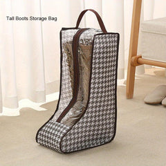 Houndstooth Shoe Bag Zipper Dustproof Travel Pouch