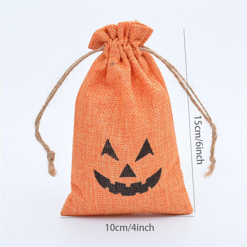 Halloween Pumpkin Candy Bag Drawstring Trick Or Treat Bag