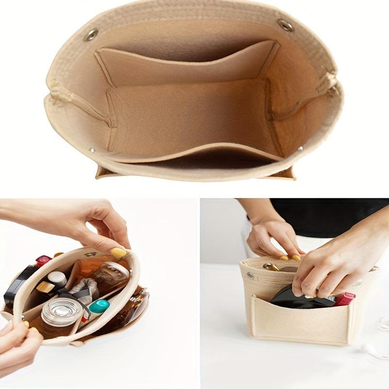 Large Capacity Felt Makeup Bag Travel Organizer Insert Bag