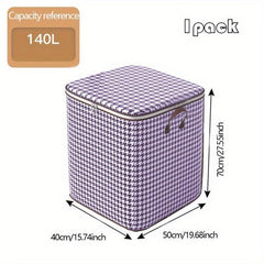Purple Houndstooth Pattern Storage Bag
