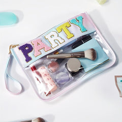 Transparent Waterproof Cosmetic Bag PVC Wristlet Makeup Storage Organizer