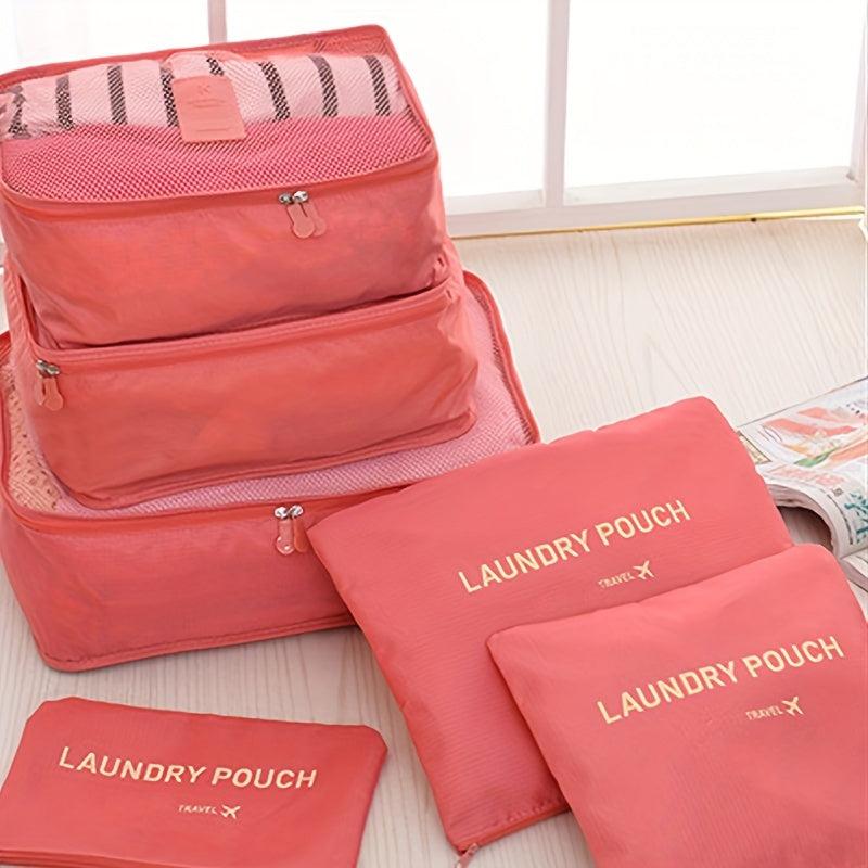 6 Pcs Letter Pattern Bag Sets, Various Sizes, Dustproof Packaging Cubes