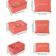 6 Pcs Letter Pattern Bag Sets, Various Sizes, Dustproof Packaging Cubes