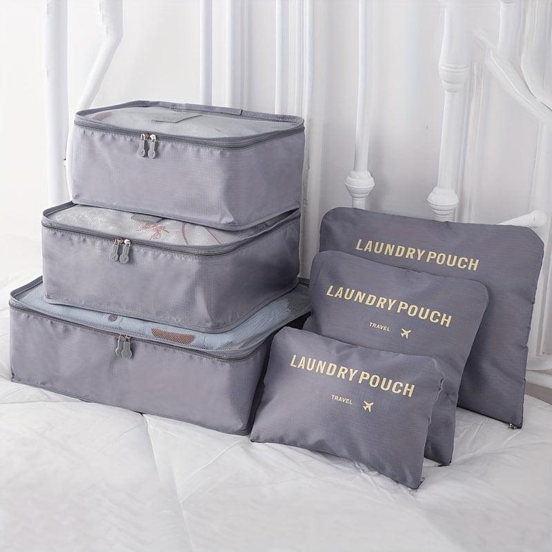 6 Pcs Letter Pattern Bag Sets, Various Sizes, Dustproof Packaging Cubes