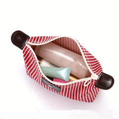 Striped Pattern Carry On Bag Zipper Cosmetic Pouch