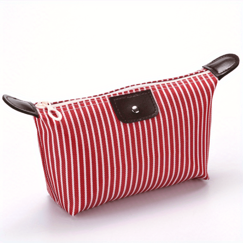 Striped Pattern Carry On Bag Zipper Cosmetic Pouch