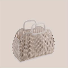 Foldable Waterproof Bath Basket Plastic Bathroom Storage Bag