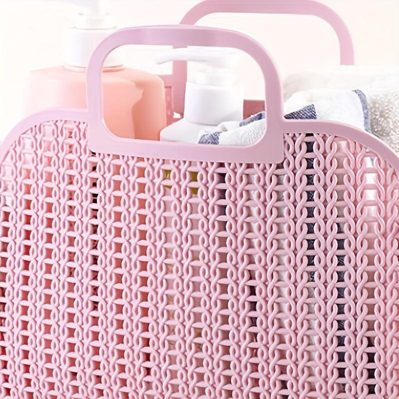 Foldable Waterproof Bath Basket Plastic Bathroom Storage Bag