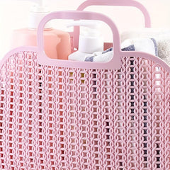 Foldable Waterproof Bath Basket Plastic Bathroom Storage Bag