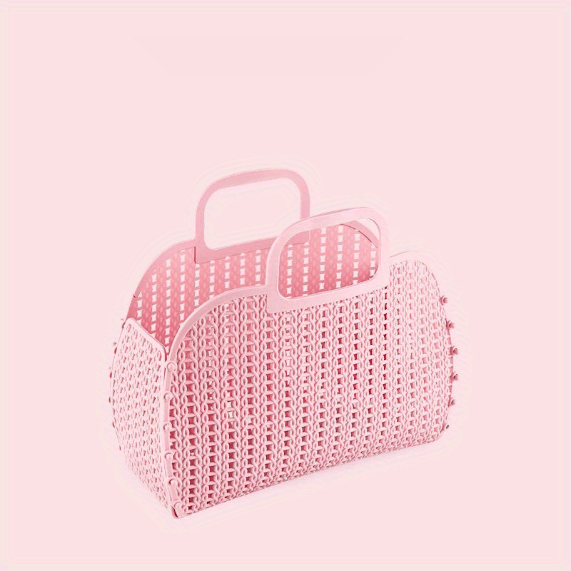 Foldable Waterproof Bath Basket Plastic Bathroom Storage Bag