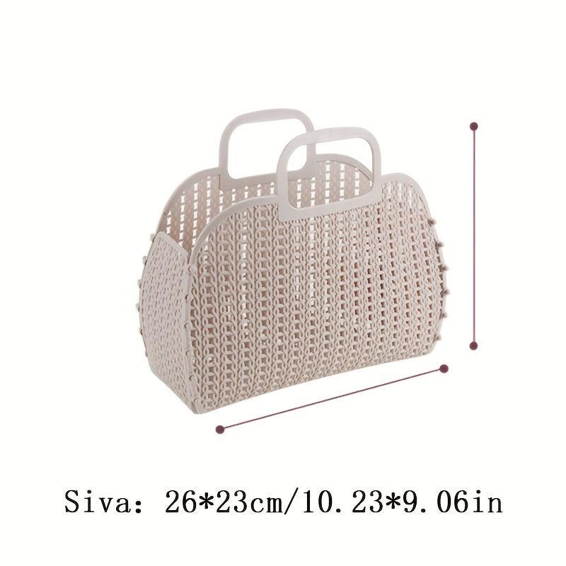 Foldable Waterproof Bath Basket Plastic Bathroom Storage Bag