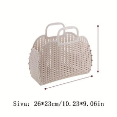 Foldable Waterproof Bath Basket Plastic Bathroom Storage Bag