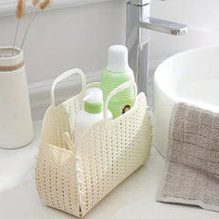 Foldable Waterproof Bath Basket Plastic Bathroom Storage Bag