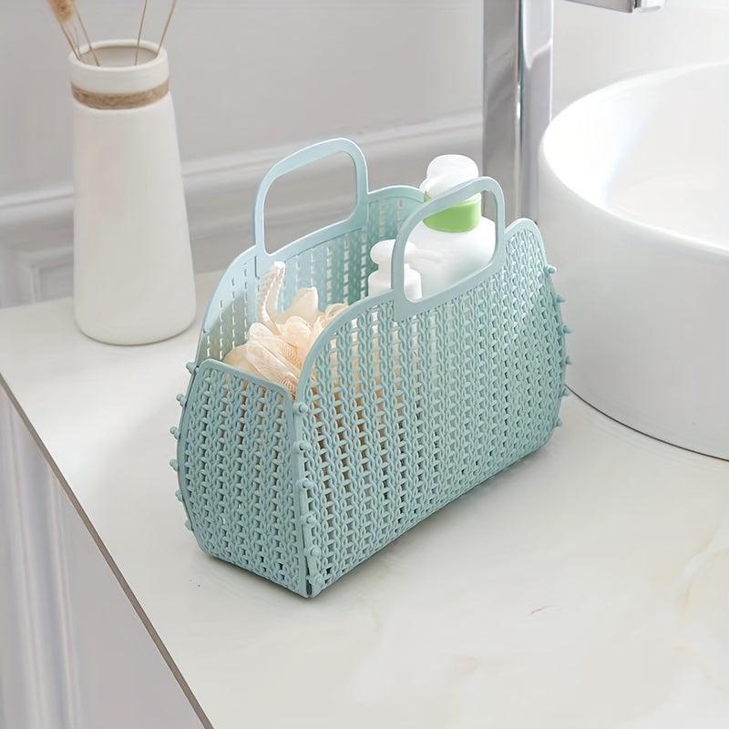 Foldable Waterproof Bath Basket Plastic Bathroom Storage Bag