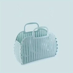 Foldable Waterproof Bath Basket Plastic Bathroom Storage Bag