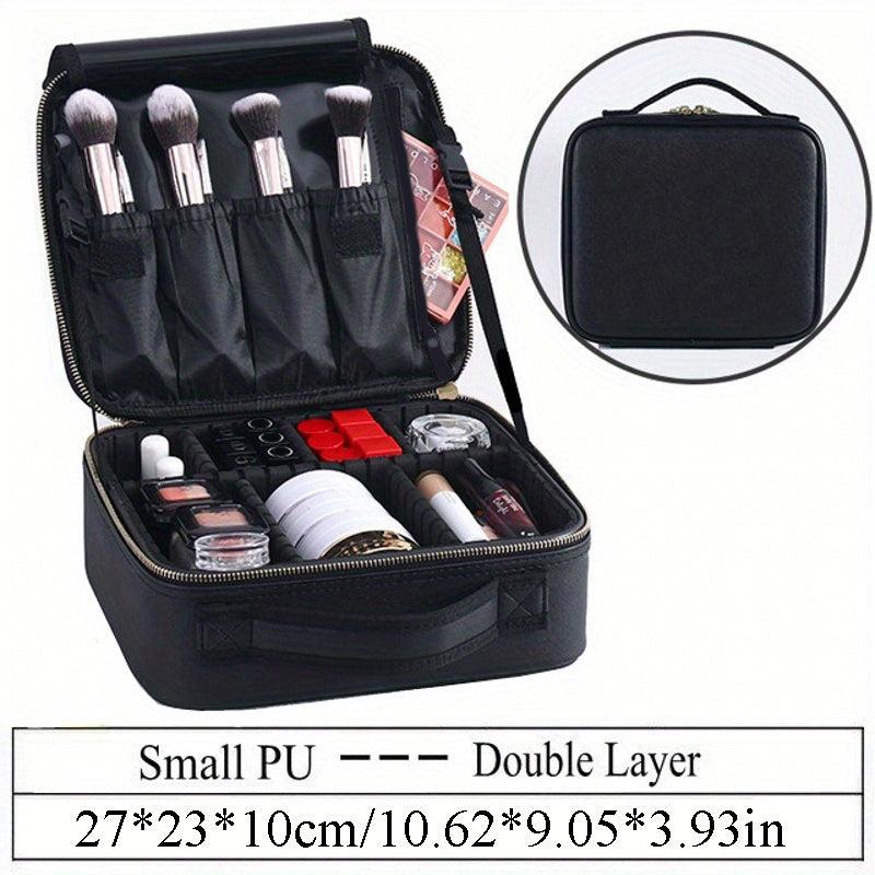 Waterproof Portable Makeup Organizer Bag with Adjustable Dividers
