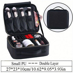 Waterproof Portable Makeup Organizer Bag with Adjustable Dividers