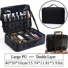 Waterproof Portable Makeup Organizer Bag with Adjustable Dividers
