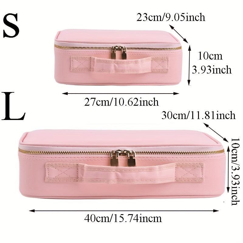 Waterproof Portable Makeup Organizer Bag with Adjustable Dividers