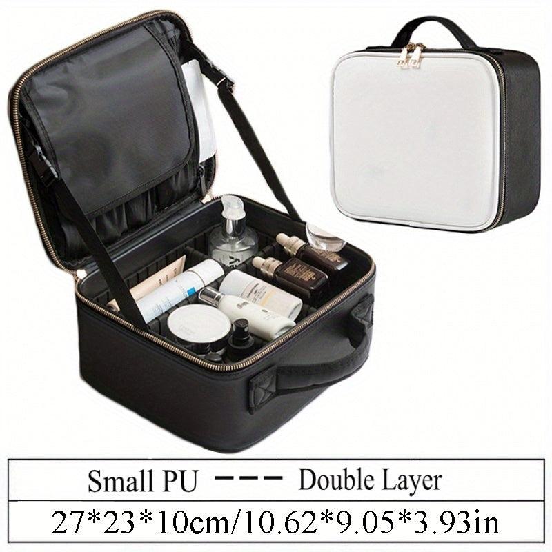 Waterproof Portable Makeup Organizer Bag with Adjustable Dividers