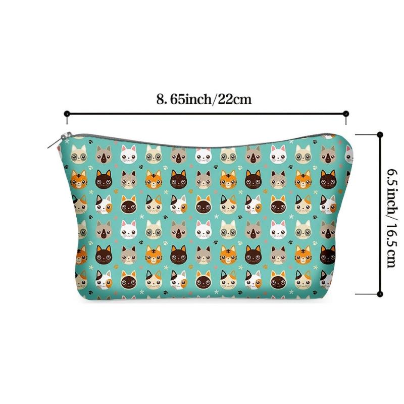 Cartoon Cat Cosmetic Zipper Bag Toiletry Wash Pouch