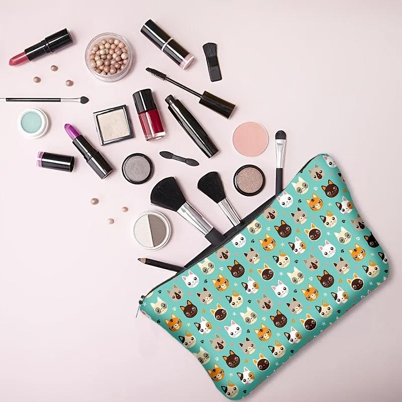 Cartoon Cat Cosmetic Zipper Bag Toiletry Wash Pouch