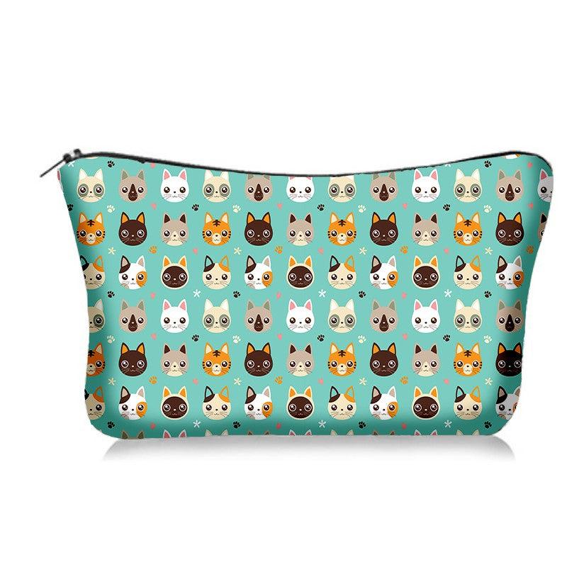 Cartoon Cat Cosmetic Zipper Bag Toiletry Wash Pouch