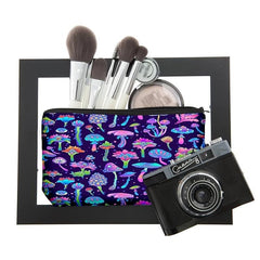 Mushroom Print Zipper Bag Makeup Coin Purse