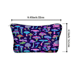 Mushroom Print Zipper Bag Makeup Coin Purse