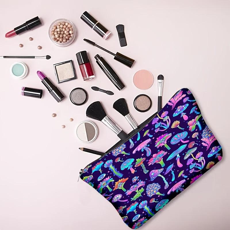 Mushroom Print Zipper Bag Makeup Coin Purse