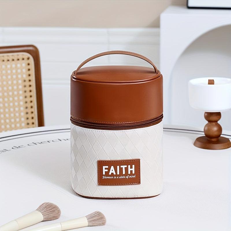 Argyle Vertical Makeup Storage Bag Vintage Comestic Brush Bag