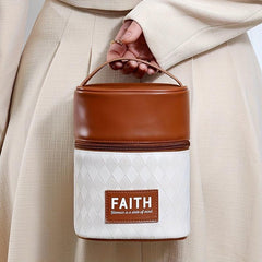 Argyle Vertical Makeup Storage Bag Vintage Comestic Brush Bag