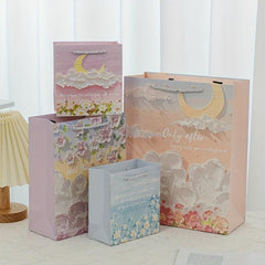 4pcs Oil Painting Tote Gift Bag Set Student Graduation Birthday DIY Gift Bag