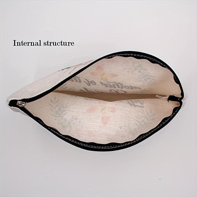 Letter Print Makeup Storage Bag Lightweight Travel Cosmetic Bag