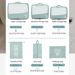 6pcs Luggage Packing Organizer Set Lightweight Handheld Packing Cubes