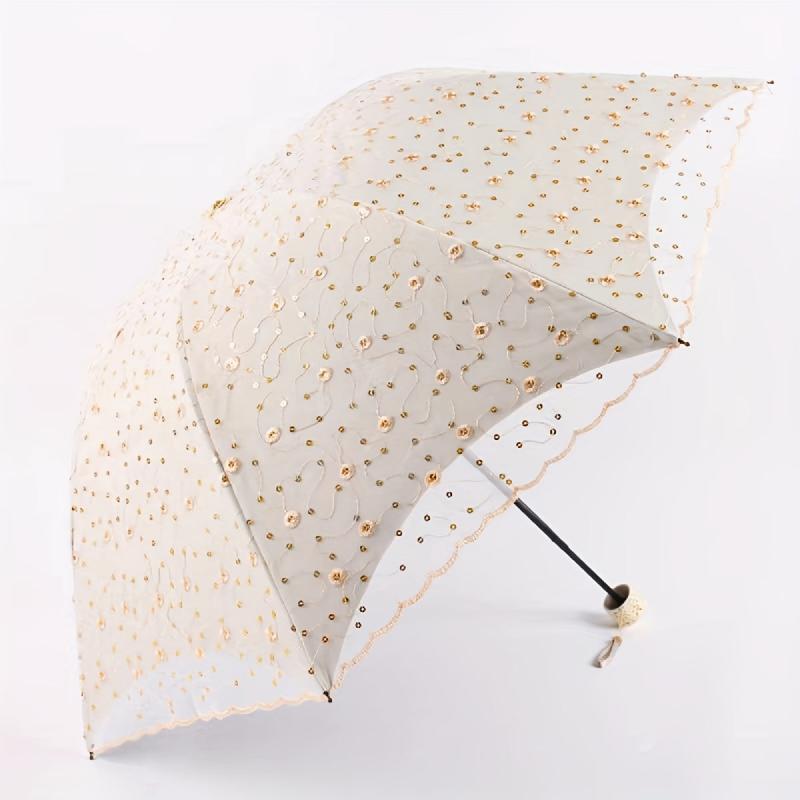 Lace Embroidered Sun Protection UV Umbrella for Women