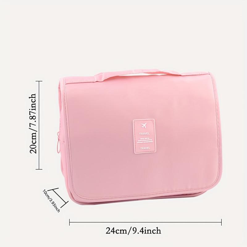 Portable Travel Toiletry Bag Waterproof Storage Mesh Pockets Hook Cosmetic Bag