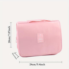 Portable Travel Toiletry Bag Waterproof Storage Mesh Pockets Hook Cosmetic Bag