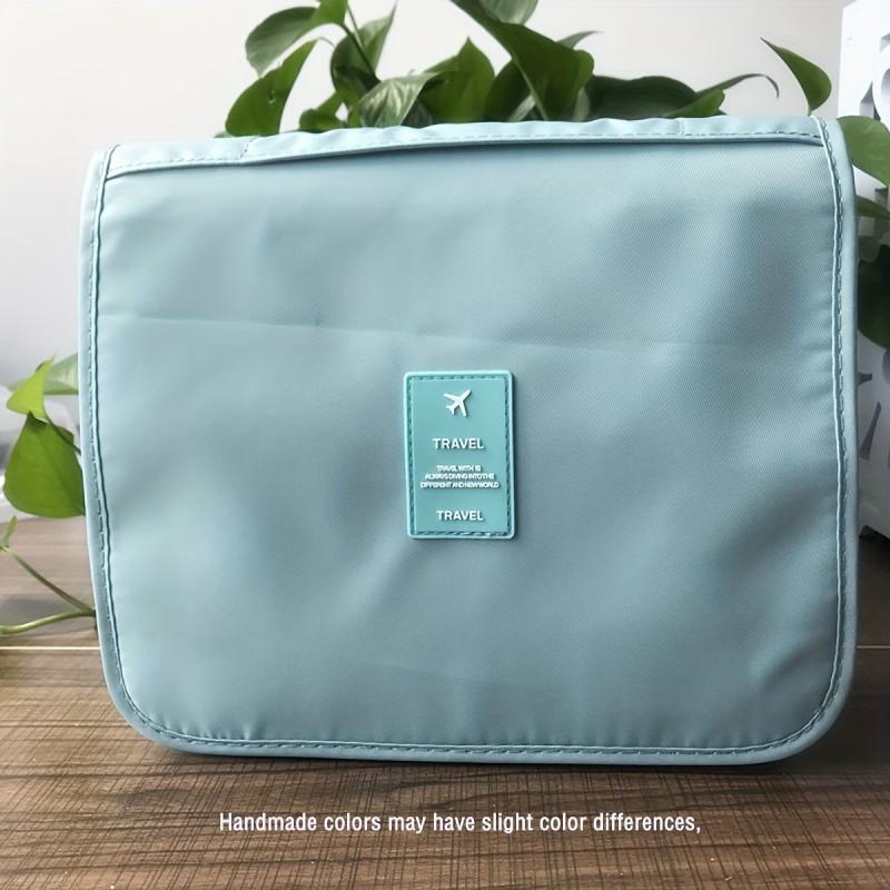 Portable Travel Toiletry Bag Waterproof Storage Mesh Pockets Hook Cosmetic Bag