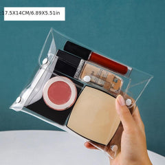 Transparent Cosmetic Bag Travel Flap Storage Bag With Snap