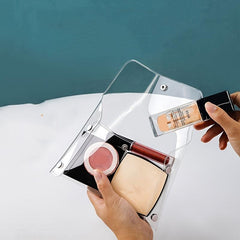 Transparent Cosmetic Bag Travel Flap Storage Bag With Snap