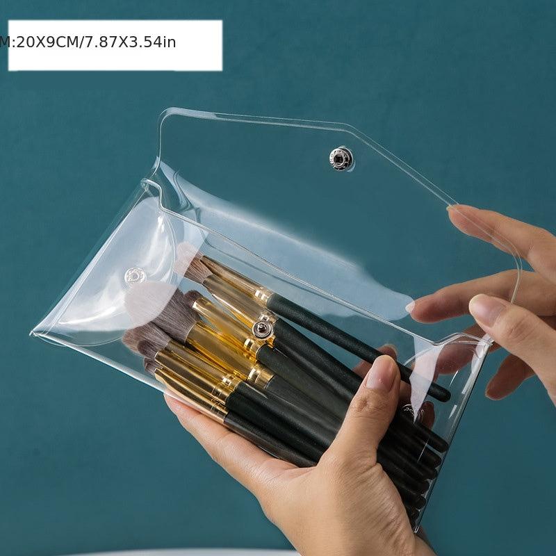 Transparent Cosmetic Bag Travel Flap Storage Bag With Snap