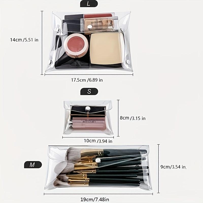 Transparent Cosmetic Bag Travel Flap Storage Bag With Snap