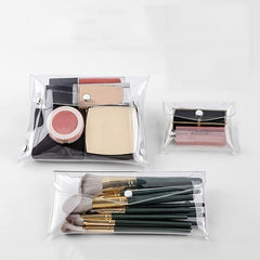 Transparent Cosmetic Bag Travel Flap Storage Bag With Snap
